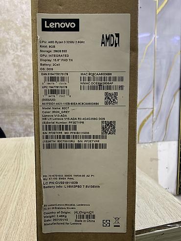 Техника и электроника: Lenovo V15-ADA (Model: 82C7) noutbuku Texniki xüsusiyyətlər: - — 2