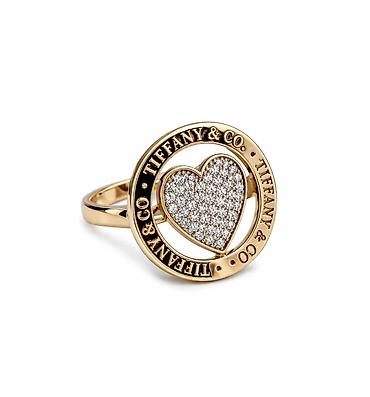 тиффани: Кольцо в желтом золоте 585 Tiffany&Co, 18 мм, вес: 3,19 г — 1