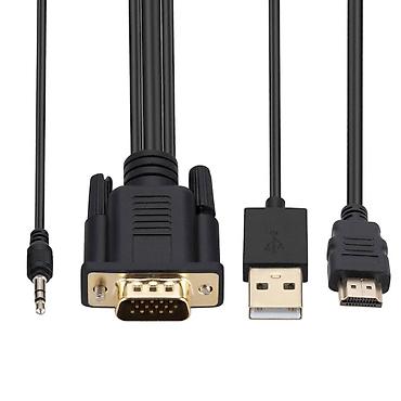 oglasnik masaze: HDMI na VGA aktivni konverter kabl sa dodatnim audio i napajanjem — 6