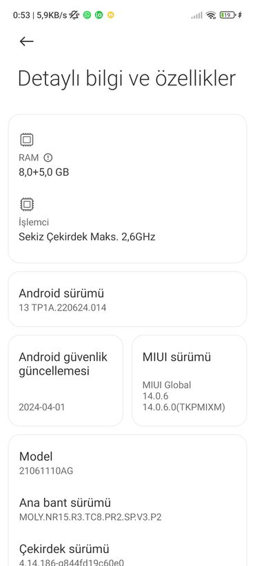 Poco: Poco X3 GT, 256 GB, rəng - Mavi, Sensor — 9