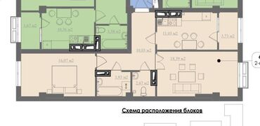 Продажа квартир: 2 комнаты, 66 м², Элитка, 3 этаж, ПСО (под самоотделку)