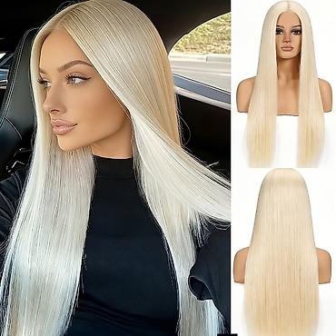 vestacka kosa: 💥Perika – duga prava, platinasto plava💥 - Stil: ultra ravna, duga — 1