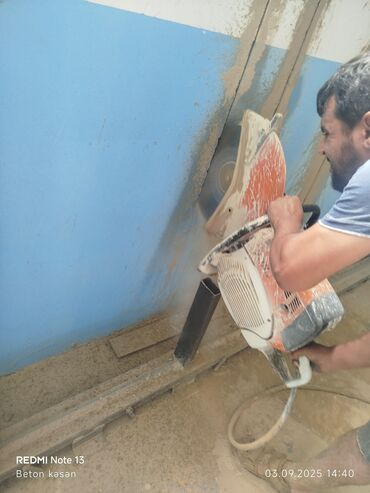 Beton işləri: #Betonkesme #betondeşmə Beton kubik kərpic - dən kəsim deşim — 10