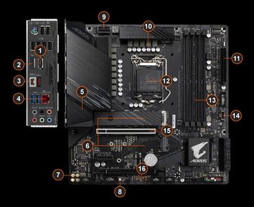 Материнские платы: Материнская плата, Б/у, Gigabyte, LGA1200, Mini-ATX, Для ПК