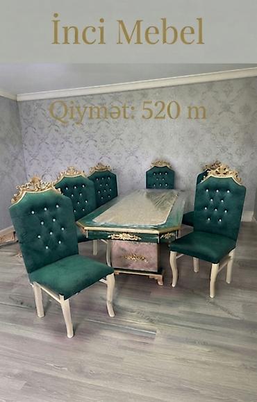 embawood dolab: Qonaq otağı üçün, Yeni, Açılmayan, Dördbucaq masa, 6 stul — 1