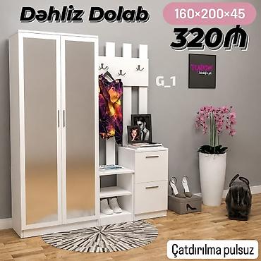 Ev üçün mebel: Dəhliz dolabı dəsti – funksional və zərif dizayn Ölçü: 160 × 200 × 45 — 1