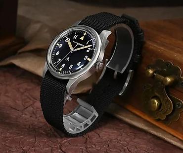 Ručni satovi: San Martin SN0105-G-XB -Crna/Black- Pilot sat- Seiko — 4