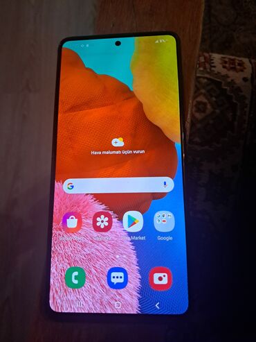 telefon satiwi: Samsung Galaxy A51, 32 GB, rəng - Göy, Barmaq izi