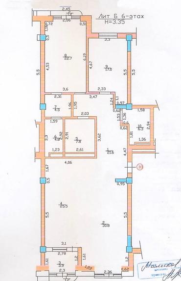 1 кв: 3 комнаты, 145 м², Асанбай мкр Элитка, 6 этаж, ПСО (под самоотделку) — 6