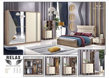 taxta satisi: Двуспальная кровать, Шкаф, Трюмо, 2 тумбы, Турция, Новый