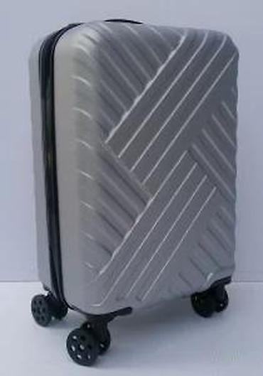 Putni koferi i torbe: Tvrdi ručni kofer na točkiće – srebrni - Materijal: čvrsta — 18