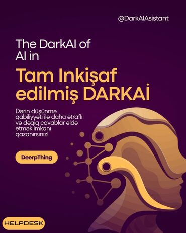 Hazır Chatbot sistemi satılır!! DarkAI süni intellekt sistemi dərin