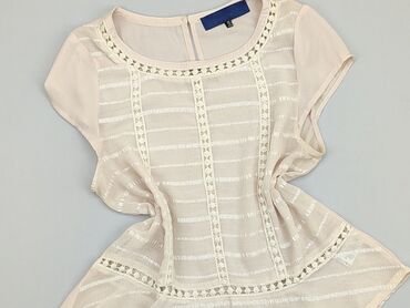 beżowa bluzki krótki rękaw: Blouse, M (EU 38), condition - Good