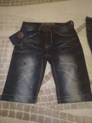 Шорты: Шорты джинсовые! Новые, остались 2шт. Тёмно-синий, размер 31 — 3