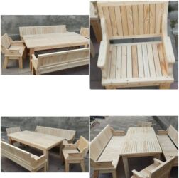 saat dəstləri: Новый, Прямоугольный стол, Нераскладной, Со скамейками, Дерево, Азербайджан