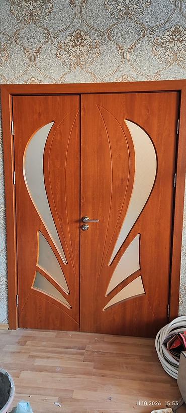 qapi demir qapi seyf qapi: İkiyarpaqlı iç qapı - Material: ağac teksturalı MDF/laminat üzlü — 1