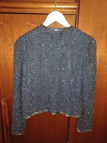 saten bolero: Elegantni bolero/sako za večernje prilike - Boja: tamno plava (night — 2