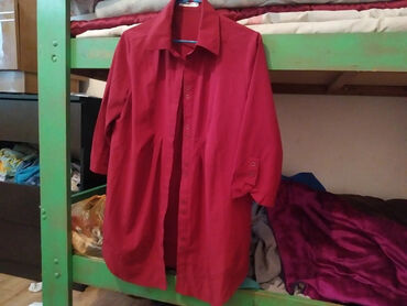 летняя рубашка: Детский топ, рубашка, цвет - Красный, Б/у