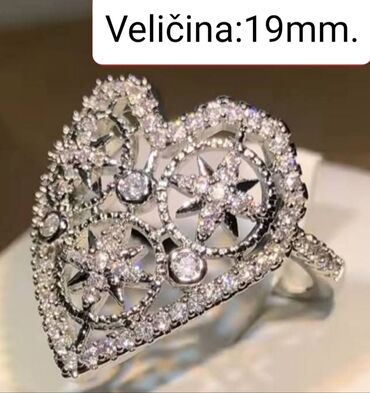 srebrno prstenje sa cirkonima: Women's ring, Material: Cubic zirconia, Crystal
