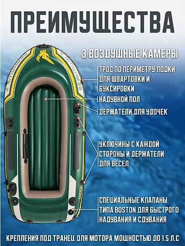 вёсла: 🛶 НАДУВНАЯ ЛОДКА INTEX 68347 "SEAHAWK 2" + ВЁСЛА + НАСОС 📏 Размеры — 2