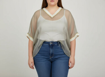 bluzki w serek plus size: Жіноча блуза, розмір 4XL