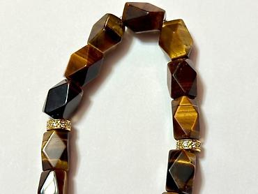 qizil tesbeh: Təsbeh – Təbii Pişik gözü (Tiger’s Eye) daşından - Material: faset — 5