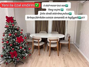 taxta biti: Qonaq otağı üçün, Yeni, Açılmayan, Oval masa, 6 stul — 1