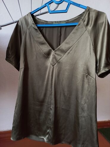 блузка цвета хаки: Блузка, Классическая модель, Шифон
