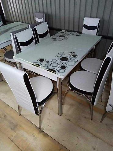 Setovi stolova i stolica: Trpezarijski set – sto sa staklenom pločom i 6 stolica - Dizajn — 13