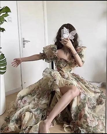 guzdək daşı: Romantik çiçək naxışlı ziyafət-gecə geyimi - Stil: Vintage ilhamlı — 2