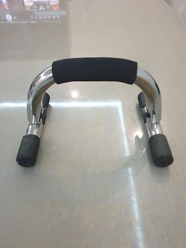 Turniklər və bruslar: Push-up dəstəyi (2 ədəd) - Material: parlaq xromlanmış möhkəm metal — 4