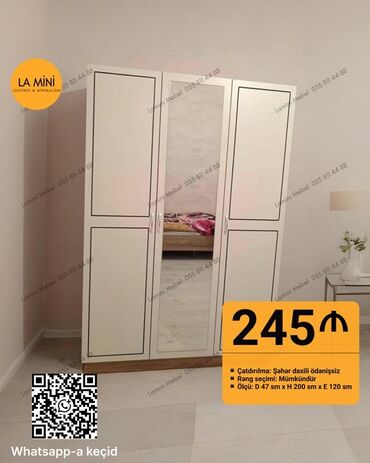 Divanlar: Yeni, Açılan, 3 qapılı Düz dolab, Qarderob, paltar dolabı, Azərbaycan