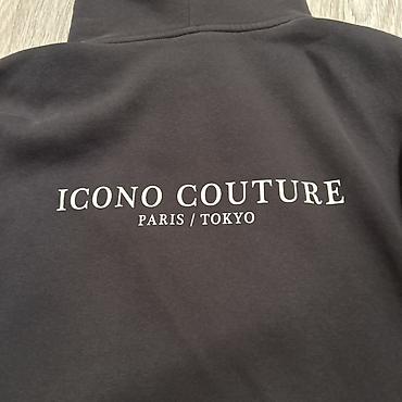 sweatshirt: ICONO COUTURE kapüşonlu sweatshirt - Rəng: qrafit/qaranlıq boz - Ön — 8