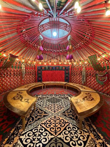 Аренда юрт: Аренда юрты, Каркас Деревянный, 85 баш, С полом, Самовар, Стол — 9
