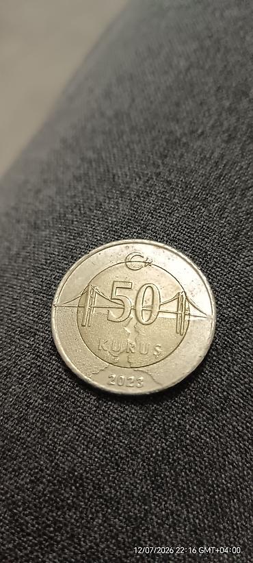 Türkiyə Respublikası 50 kuruş sikkəsi - Nominal: 50 kuruş - Ölkə