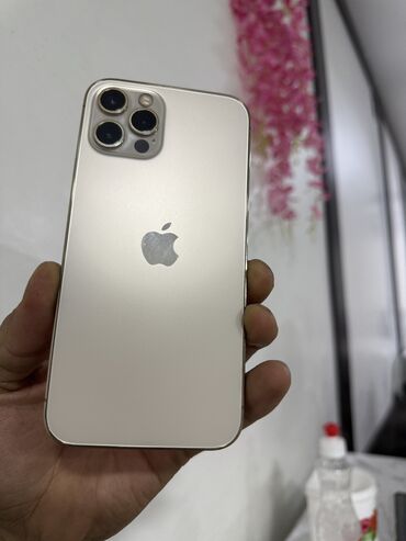 Apple iPhone: IPhone 12 Pro, Б/у, 256 ГБ, Matte Gold, Защитное стекло