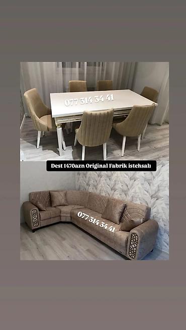 Dəst – 1470 AZN. Original fabrik istehsalı. Tərkibi: - Yemək masası +