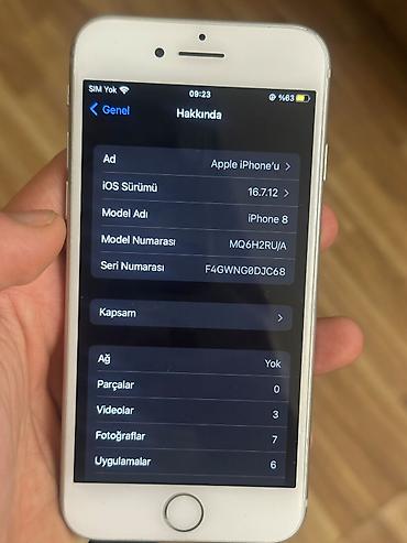 Apple iPhone: IPhone 8, 64 GB, Gümüşü, Barmaq izi — 3
