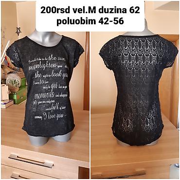 beograd devojke: Ženska majica kratkih rukava, crna, veličina M. - Dužina: 62 cm - — 1