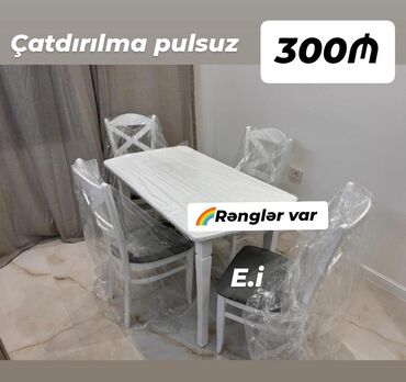 islenmis metbext mebeli: Mətbəx üçün, Yeni, 4 stul