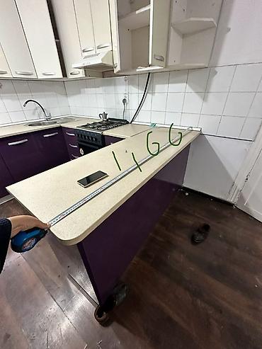 silver kitchen: Кухонный гарнитур, Б/у, цвет - Фиолетовый, Самовывоз — 2