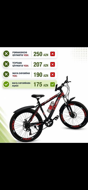 Dağ velosipedi – 26 düym təkərli, çoxsürətli. Xüsusiyyətlər: - 26" lalafo.az -da Dağ velosipedi – 26 düym təkərli, çoxsürətli. Xüsusiyyətlər: - 26"