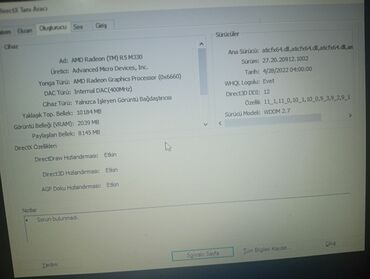 kompute: Bu, AMD Radeon (TM) R5 M330 qrafik kartının xüsusiyyətlərini göstərən