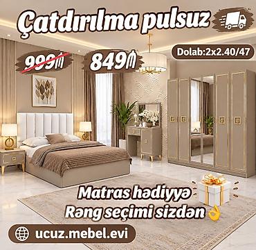 Yataq otağı dəsti - Qiymət: 849₼ (əvvəlki 999₼) - Çatdırılma pulsuz -