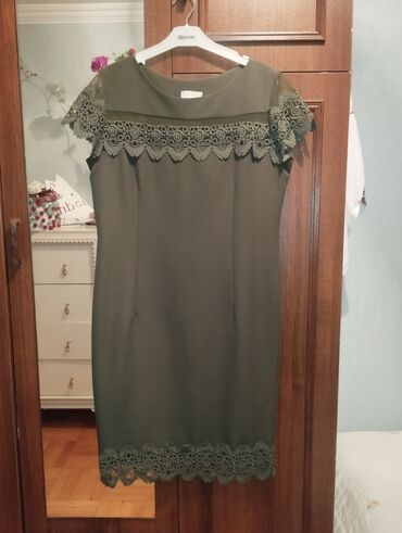 trikotaj qadın ətəkləri: Kokteyl donu, Midi, 3XL (EU 46)