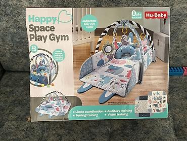 батут для джампинга купить: Игровой коврик‑манеж для малышей Hu-Baby “Happy Space Play Gym” — 1