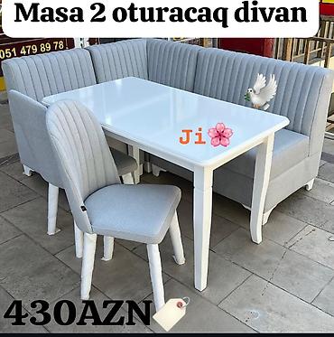 Mətbəx üçün, Yeni, Açılmayan, Dördbucaq masa, 2 stul