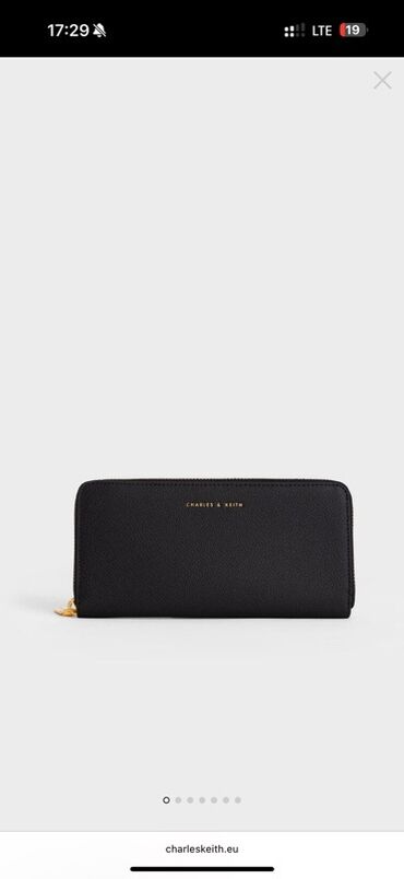 ремень для часы: Элегантный женский кошелек Charles & Keith черного цвета с