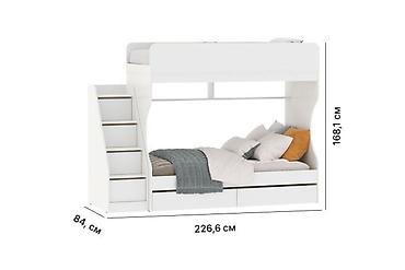 bunk bed: Двухъярусная детская кровать, Новый, ЛДСП, цвет - Белый — 3