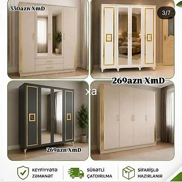 paltar suşilkası: Düz dolab, Yataq otağı üçün, Paltar üçün, Açılan, Korpuslu, 3 qapılı — 1